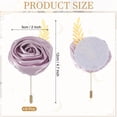 thumbnail image 2 of Uxcell 6 Pcs Groom Boutonnieres Rose Boutonnieres Pins for Men Wedding Ceremony Anniversary Prom Formal Party, Light Purple(4.7"x2"), 2 of 7