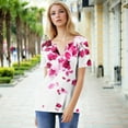thumbnail image 6 of Lumivie Plus Size Tops For Women Summer Dressy Short Sleeve Tshirts Shirts For Women White Blouse For Women Button Up Women'S T Shirts Graphic Country, 6 of 6