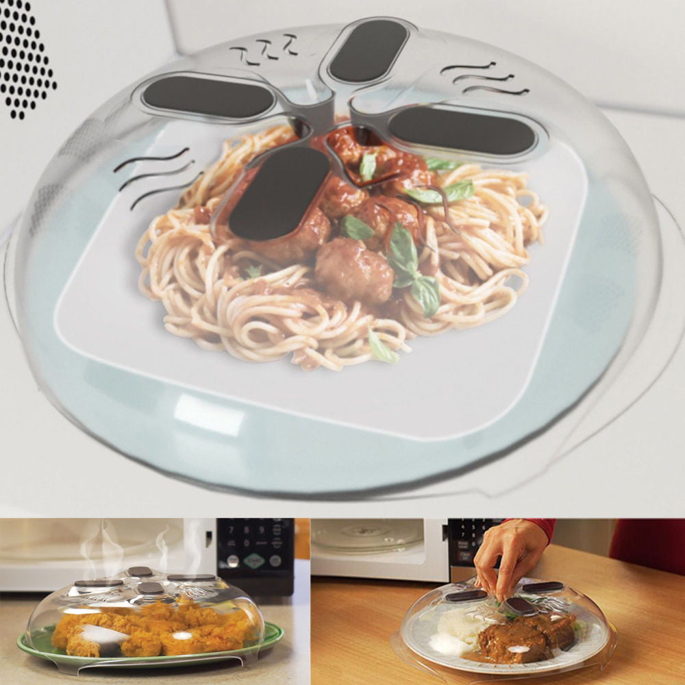 Hover Cover Microwave Food Splatter Guard Anti-Sputtering Plate Bowl Vent Hole 