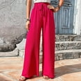 thumbnail image 5 of hotojiny Womens Wide Leg Pants with Pockets High Waisted Palazzo Pants for Business Casual Adjustable Knot Loose Trousers, 5 of 7