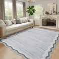 thumbnail image 2 of Geetinfly 8*10FT Area Rugs 1150Gsm100% Polyester Rug Pearl Velvet 350Gsm Velvet Heavy Washed Back Folding Simulation Printed Carpet-Modern-Suqian Gray tone, 2 of 8