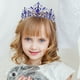 thumbnail image 2 of Corona barroca Encantadora Diadema de aleación de diamantes de imitación Tiara Pasador de pelo para boda Fiesta nupcial Cumpleaños (Azul), 2 of 5