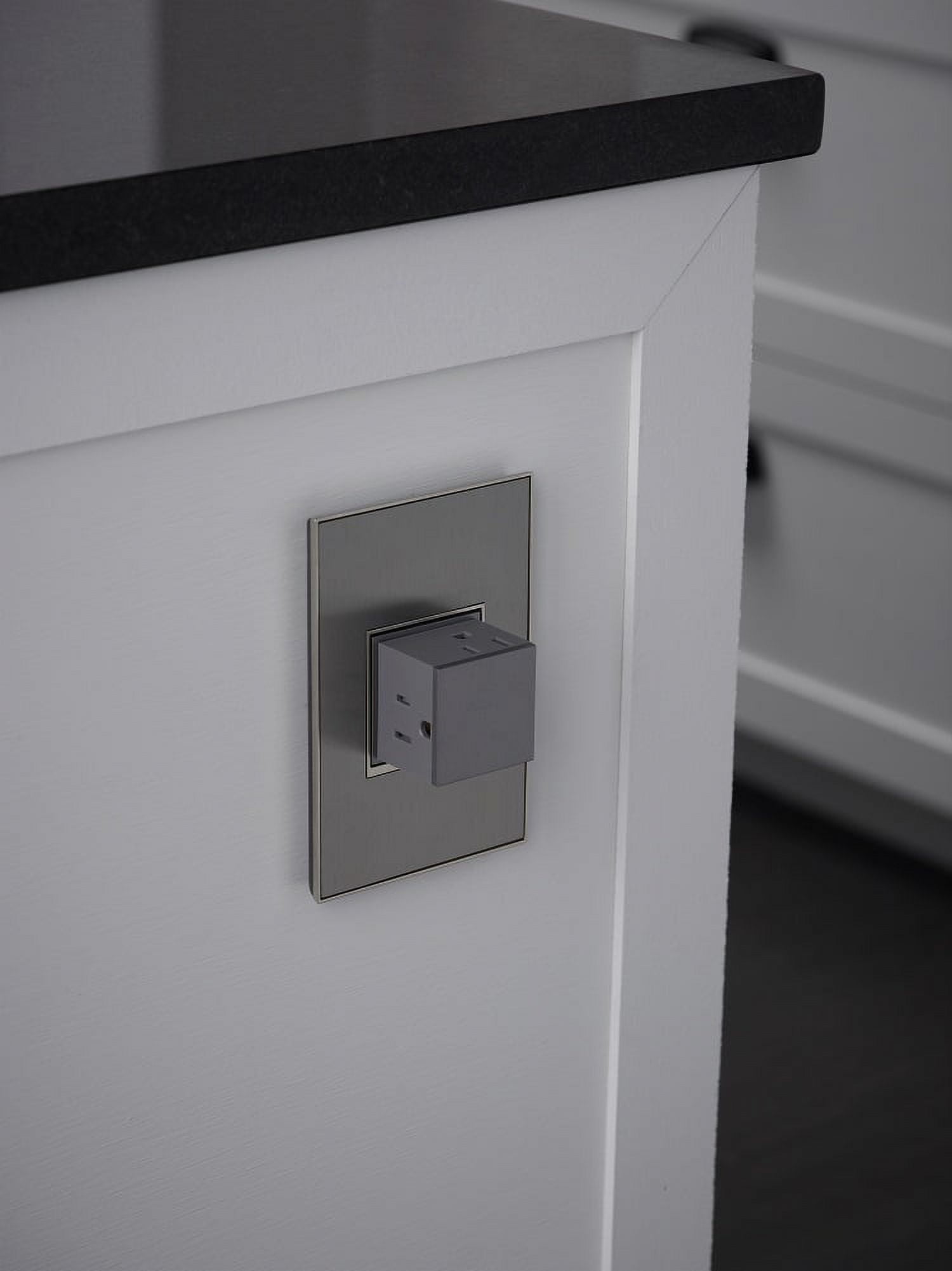 Legrand adorne 20Amp 1-Gang Pop-Out Outlet in Magnesium With Matching Wall Plate, ARPTR201GM2WP