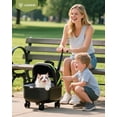 thumbnail image 3 of Lekereise Cat Carrier with Wheels (Black), 180° Wide Open Rolling Cat Carrier for Outdoor Adventures, Silent Wheels & Hard Bottom for Park/Camping, Portable Pet Travel Carrier for Cats Up to 15 lbs, 3 of 7