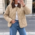 thumbnail image 4 of Xdegoge Quilted Barn Jacket for Women Lightweight Corduroy Collar Button Front Puffer Jacket Fall Winter Casual Outerwear with Pockets Khaki S, 4 of 9