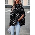 thumbnail image 4 of High Neck Spotted Print Dolman Sleeve Classic Blouse for Women Black Large, 4 of 5