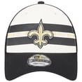 thumbnail image 2 of Men's New Era Cream/Black New Orleans Saints Team Stripe Trucker 9FORTY Snapback Hat, 2 of 6