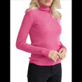 thumbnail image 3 of Suéteres Acanalados para Mujer, Lindos Suéteres de Punto de Cuello Alto, Ajustados y Cálidos Rosa Roja un Tamaño, 3 of 9