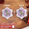 thumbnail image 3 of 3dRose, Cute Italian Greyhound Fawn Tan Purple Pawprint Background, 3 inch Snowflake Porcelain Ornament, 3 of 7