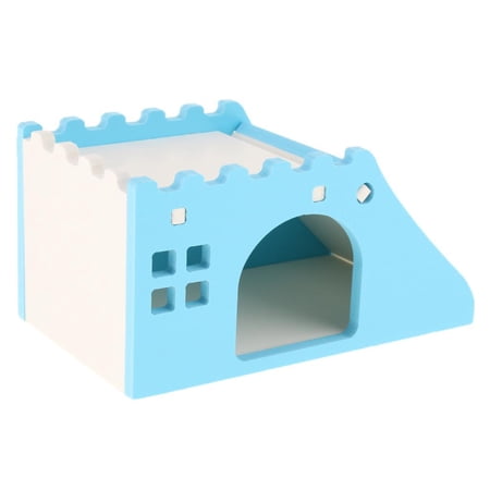 Hamster House Hideout Hideaway Exercise Rat, Dwarf Hamster Mouse with Ladder blue