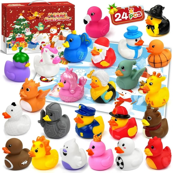 Advent Calendar 2025 Rubber Duck Surprise 24 Box Perfect Baby Toddler Advent Countdown Calendar for Boys and Girls Christmas Gifts