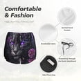 thumbnail image 4 of KLL Purple-Eyed Floral Leopard Pattern Shorts Women,Athletic Shorts High Waisted Running Shorts Pocket Sporty Short Gym Elastic Workout Shorts-X-Large, 4 of 7