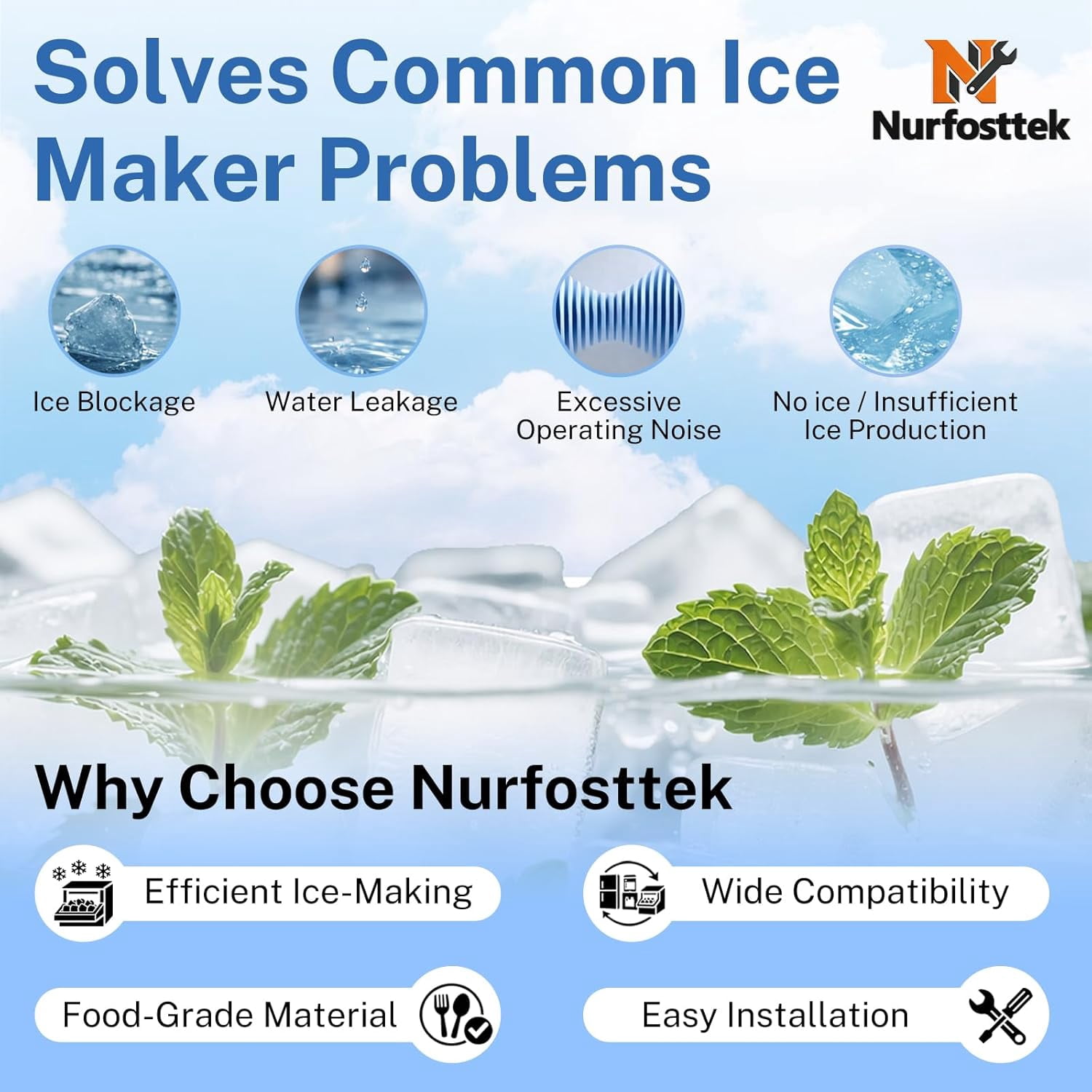 WR30X10093 WR30X10061 Ice Maker Kit, 160W 115V Automatic Ice Making, Compatible with GE, Hotpoint, Kenmore Refrigerators, Replaces WR30X10014, WR30X10012, 1399596 and More