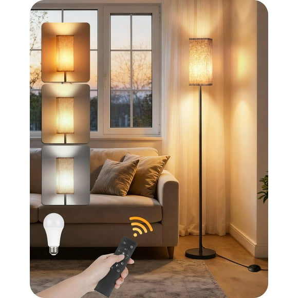 Lámpara de pie GOEBLESON de 163 cm, regulable con control remoto, bombilla de 10 W