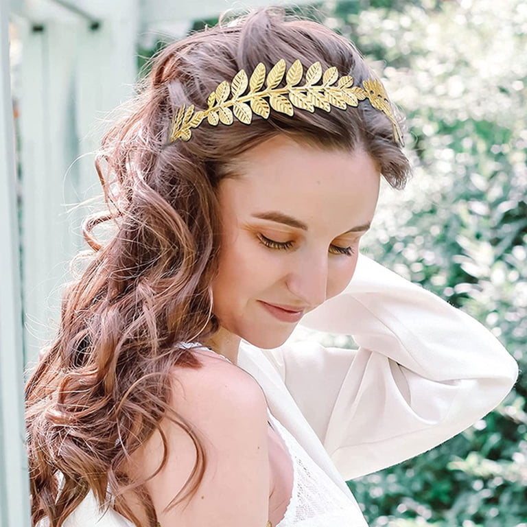Gold Leaf Branch Hair Band, Goddess Crown Headband Bridal  display picture 1