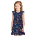 thumbnail image 1 of Fotbe Cute Line Fish Vestido de Dormir para Niñas de 3 a 10 Años, Mangas Cortas, Estilo Princesa, Pijama Camisón con Mangas Voladas-X-Large, 1 of 6