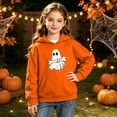 thumbnail image 5 of BaoFuBaoMei Lightweight Hoodie Boys Girls Halloween Ghost Long Cuffed Sleeve Sweatshirt Tops with Pockets Fleece Lined Loose Hooded Fall Clothing for Daily Wear School Party Classroom Celebration, 5 of 8