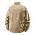 thumbnail image 4 of GrmtClth Mens Thin Lightweight Stand Collar Zip Front Jacket Casual Breathable Windbreaker Sun Protection Coat Quick Dry Design For Daily Commute Street Wear Khaki XL, 4 of 5