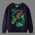 thumbnail image 2 of Esaierr Toddler Boys Sweatshirts Luminous Dinosaur Sweatshirt Cotton Kid Round Neck Tops for 2-7T, 2 of 5