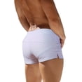 thumbnail image 4 of EliteGoogv Men Swim Trunks High Waist Solid Color Briefs Swim Bottom For Men Summer Casual Swimming Shorts White 3XL, 4 of 6