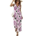 thumbnail image 2 of Vivid Pink Tennis Rackets Pattern Dress Fashion Boho Beach Long Dresses Female Party Printed Maxi Dress, 2 of 9