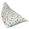 thumbnail image 2 of Cartoon Lounger Chair Bag, Sea Creatures with Seahorse Crabs Fish Aqua Drawing Style, High Capacity Storage with Handle Container, Lounger Size, Teal Mustard Dark Coral, by Ambesonne, 2 of 5