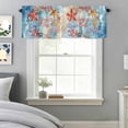 thumbnail image 2 of Curtain Valance for Windows, Ocean Theme Starfish Conch Coral Kitchen Valances Rod Pocket Short Curtains, Summer Time Beach Shell Window Valance for Bedroom Bathroom Living room 54x18in, 2 of 9