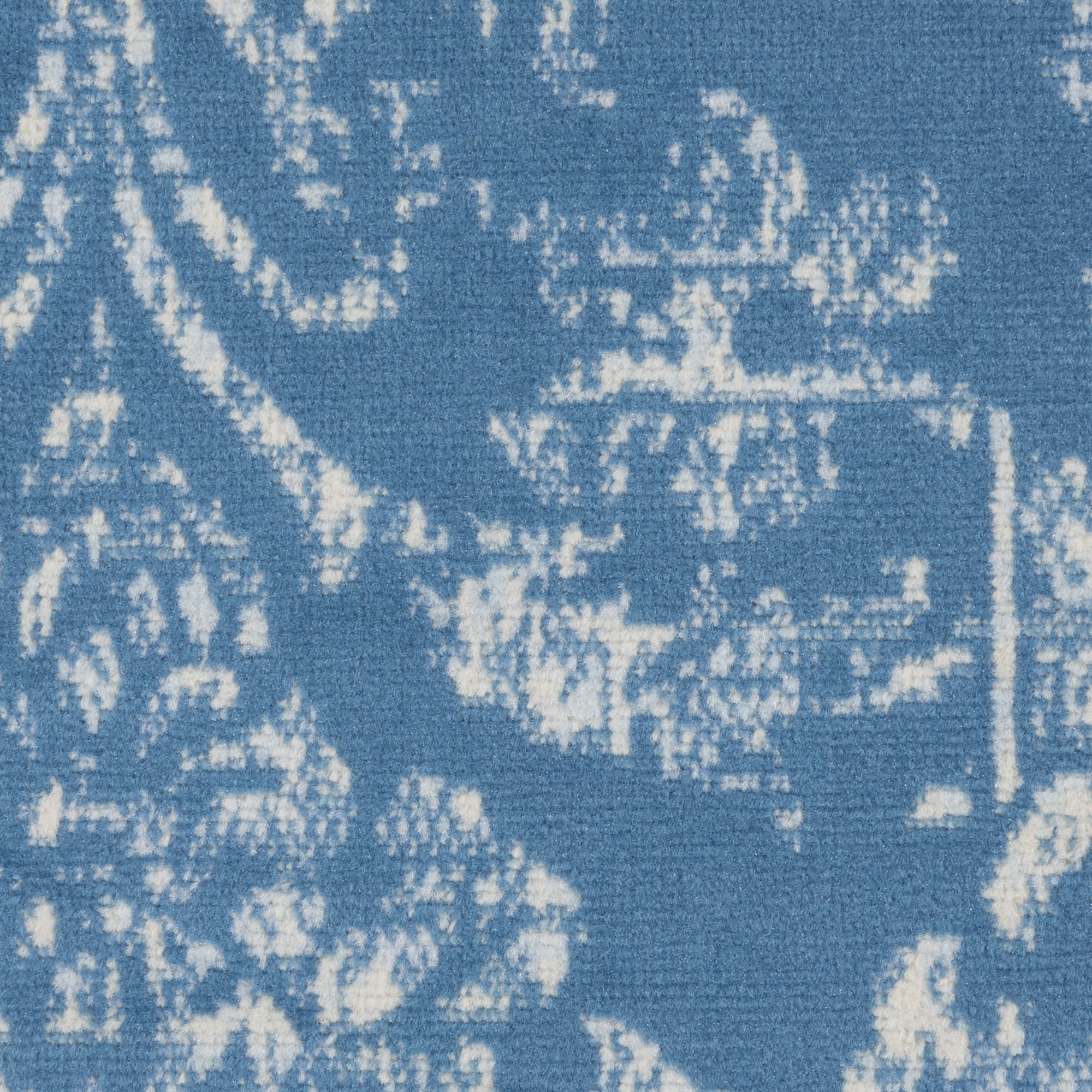 Nourison Bliss Vintage Farmhouse Blue 5'3" x Round Area Rug, (5' Round)