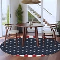 thumbnail image 3 of Round Rug 6Ft, Independence Day Patriotic Stars on Blue Soft Non-Slip Washable Felt Carpet Pad, Red White Stripes Border Area Rugs for Living Room Bedroom Kids Room, 3 of 9