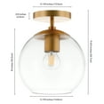 thumbnail image 5 of Evelyn&Zoe 9" Brass Finish Metal/Glass Semi Flush Mount, 5 of 6