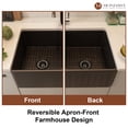 thumbnail image 4 of Mondawe 33" Drop-In Undermount Fireclay Double Bowl Kitchen Sink Farmhouse Sink with Thick Mounting Deck in Black, 4 of 8