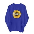 thumbnail image 4 of Mama Sweatshirts Culottes pour Femmes pour Femmes Chandail en Molleton Oversize Col Rond Coupe Ample Manches Longues Chandail pour la Fête des Mères TG Bleu, 4 of 7