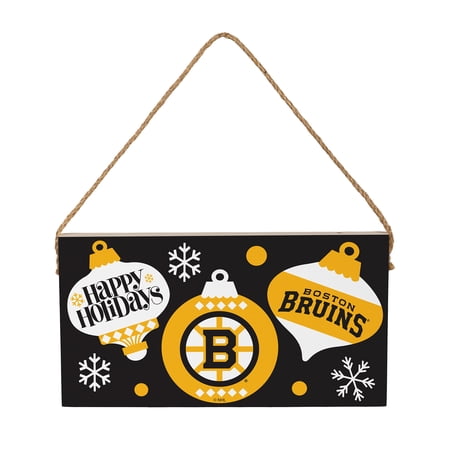 Boston Bruins 6 x 11 Holiday Wood Wall Sign