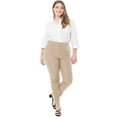 thumbnail image 6 of Made by Olivia Women's Solid High Waist Ultra Comfy Stretchy Office Trouser Pants, 6 of 6
