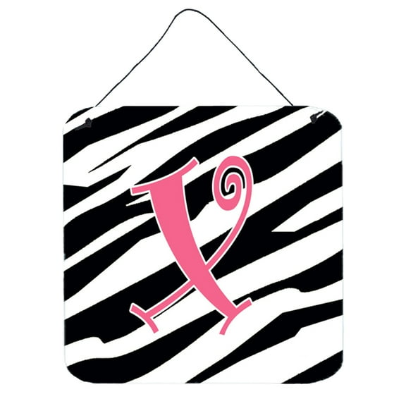 Letter X Initial  Zebra Stripe and Pink Wall or Door Hanging Prints
