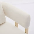 thumbnail image 5 of U-shaped Accent Chair, Mid Century Modern Upholstered Armchair with Pillow, Comfy Barrel Chair with Metal Gold Legs for Bedroom, Living Room, White, 5 of 9