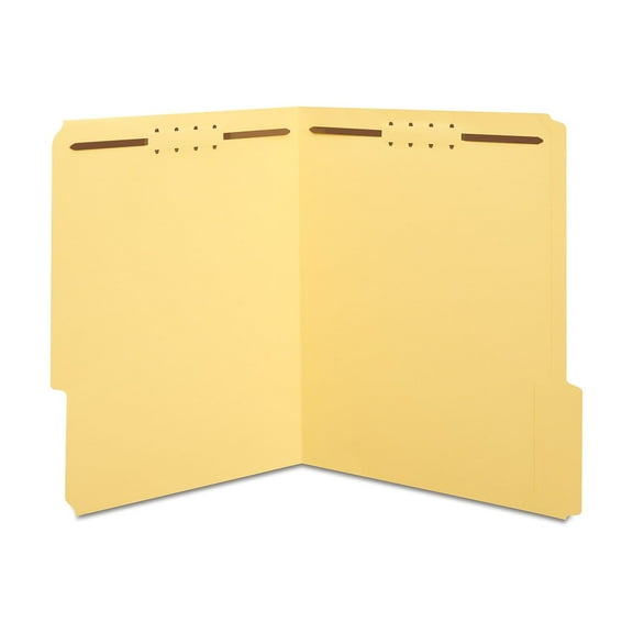 Staples Colored Reinforced Tab Fastener Folders Letter Size Yellow 50/Box 807793