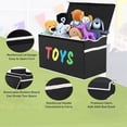 thumbnail image 5 of VICTORICH Foldable Toy Box Chest for Kids, 32gal Sturdy Fabric Storage Bin with Lid for Toys, Blankets and Clothes, Black, 5 of 7