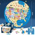 thumbnail image 2 of 70 Piece USA Map Floor Puzzle for Kids Ages 4-8, Jumbo Round US Geography Puzzle with 50 States and Capitals, Educational Learning Toy for Boys and Girls, 2 of 6