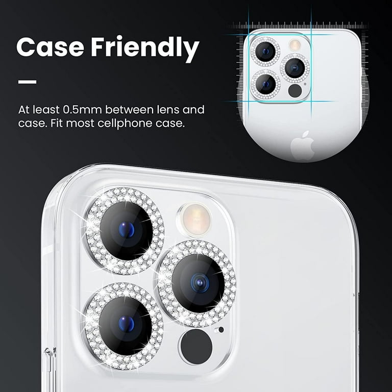 Suoman for iPhone 14 Pro Max Camera Lens Protector / 14 Pro Camera Lens  Protector, Diamonds Bling Camera Cover Tempered Glass for iPhone 14 Pro Max