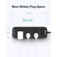 thumbnail image 4 of Surge Protector Power Strip, 2700Joules 6FT Braided Long Extension Cord with 8-Outlet/3-USB Charging Ports, 1875W/15A Overload Protection for Home Office, 4 of 4