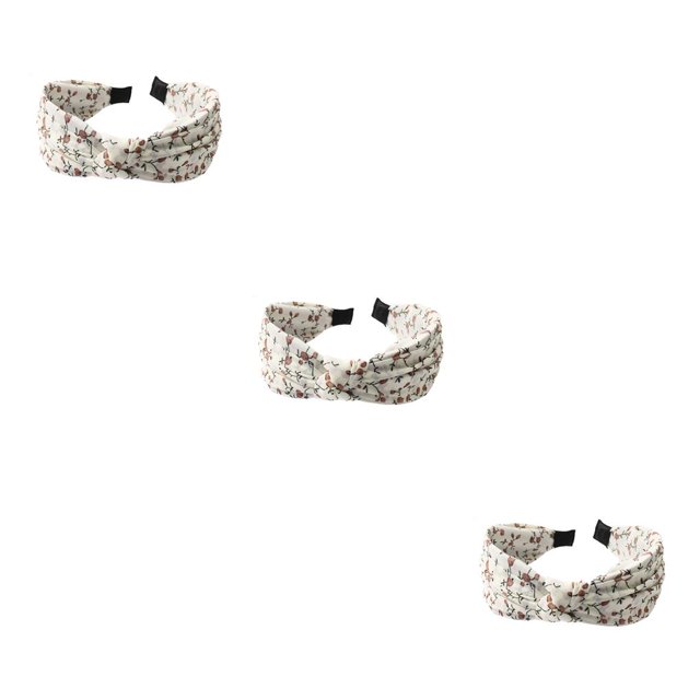 Sonducket Diadema Estampado floral Bandas para el cabello Diademas retorcidas Sombreros Blanco Type1 NO1