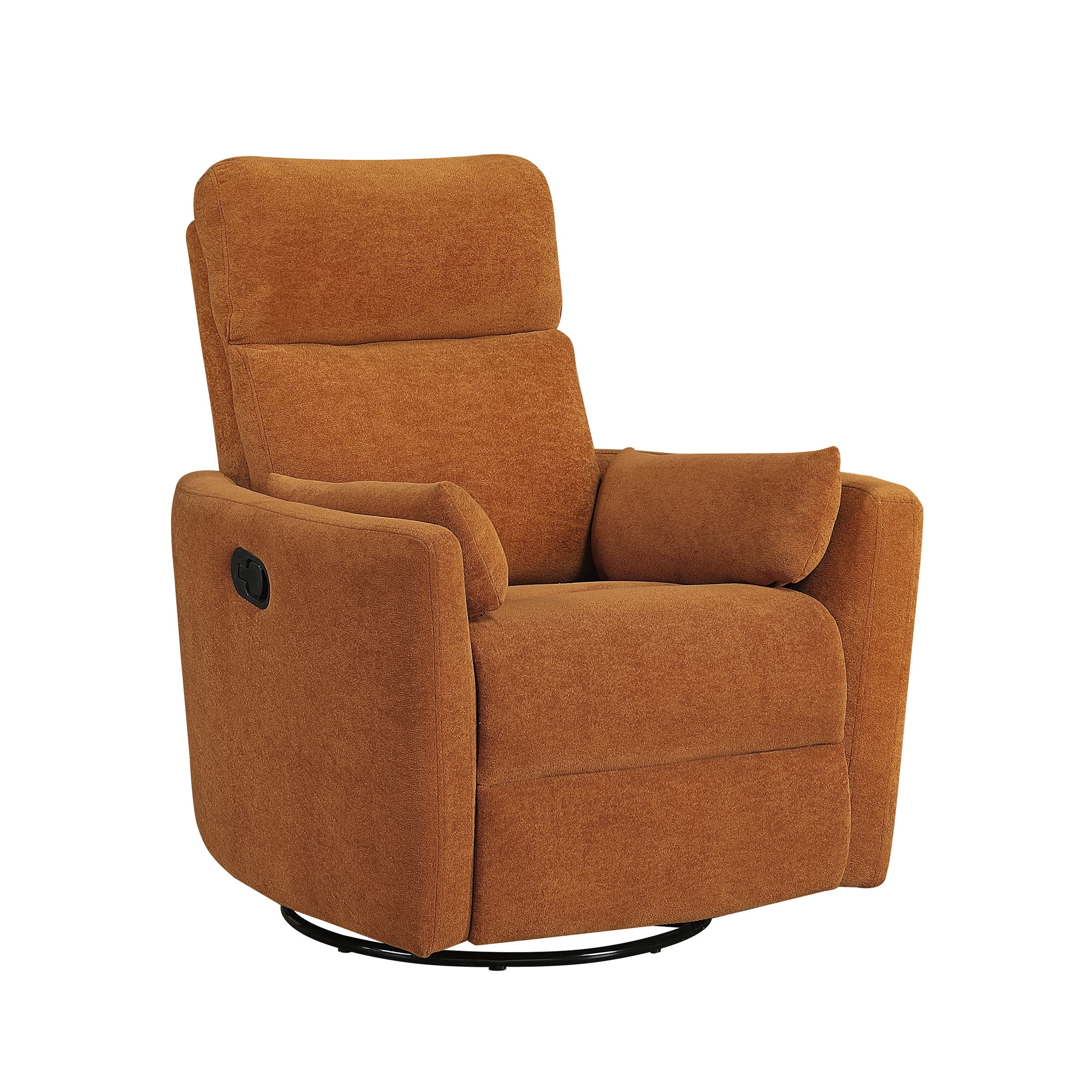 OakvillePark Allura Microfiber Swivel Glider Manual Reclining Chair, Orange