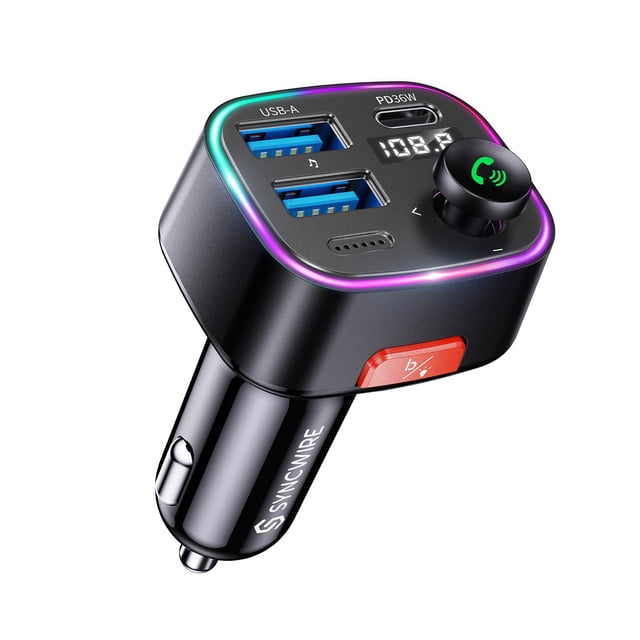 Transmisor FM Adaptador de coche Syncwire Bluetooth 5.3 48W PD