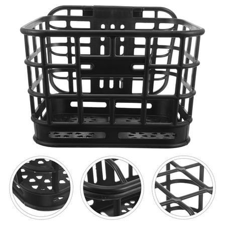 CTIRCHIU Bike Basket Front Handlebar Plastic Black Professional Cycling Accessory 1Set
