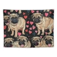 thumbnail image 5 of Orinice Hearts Pugs Tapestry Wall Hanging Unique Style for Home Decor Living Room Bedroom Farmhouse Dorm 60x50inch, 5 of 6