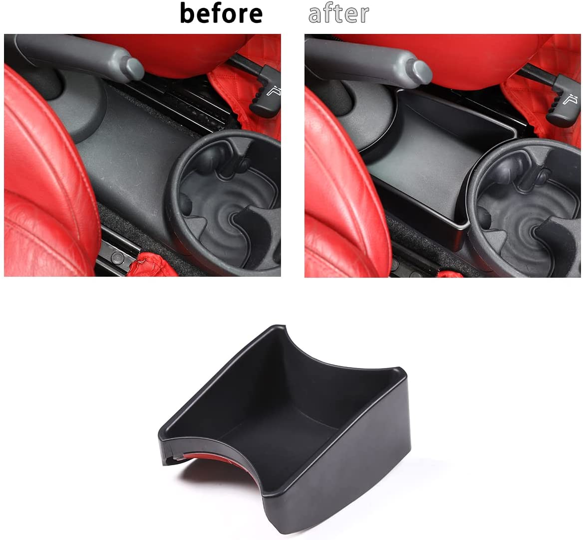 TINKI Suitable for Fiat 500/500C 2011-2015 Car Central Control Handbrake Storage Box Tray Accessories