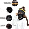 thumbnail image 3 of GRNSHTS Fleece Lined Winter Hats for Women Knit Beanie Hat Scarf Mask Set Warm Soft Slouchy Skull Cap with Pom Pom (Black), 3 of 6