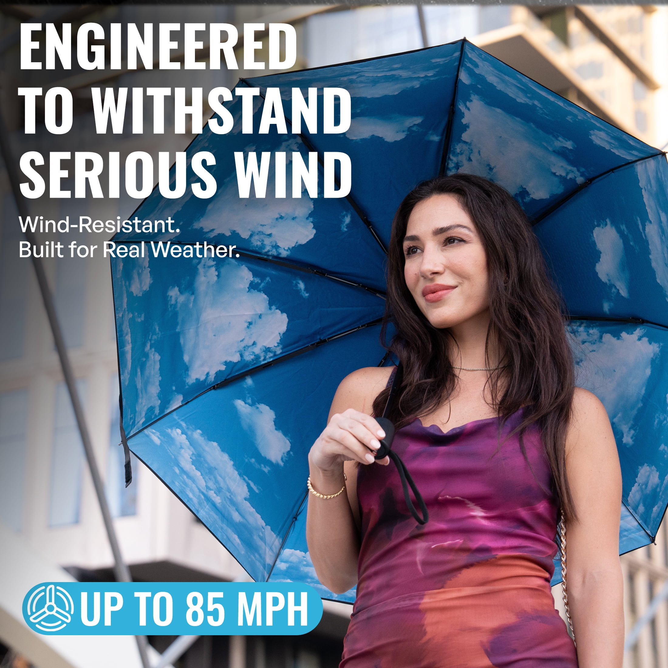 Repel Windproof Travel Umbrella, Auto Open Close Folding Umbrella Wind Tested to 100MPH