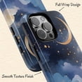 thumbnail image 3 of Groovie Commerce Blue Stars & Moon Phone Case – Tough & Glossy | iPhone 16-11 Pro Max, Watercolor Cloud Effect, 3 of 5